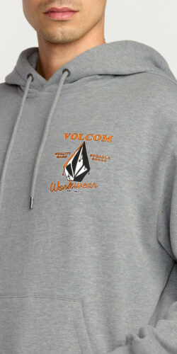 Volcom Workwear Logo Kapuzen Pullover (grau)