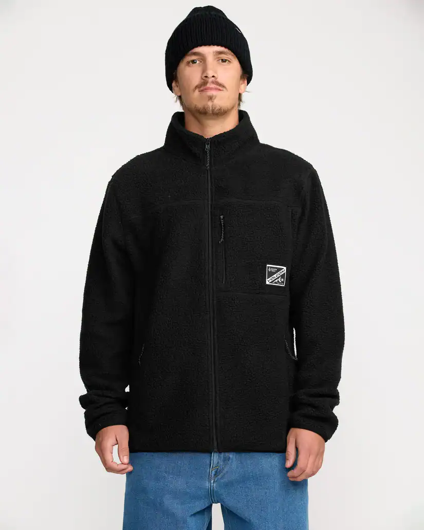 Volcom Snow Nelson Sherpa Fleece Zip Jacke (schwarz)