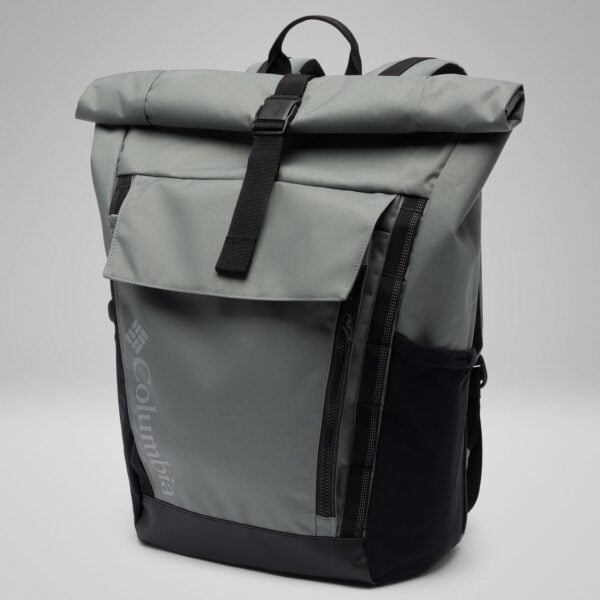 Robuster Columbia Rucksack in Sedona Sage mit Rollverschluss und mehreren Fächern, ideal für Outdoor-Aktivitäten und Reisen.