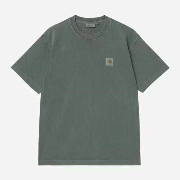 Grünes Carhartt Wip Vista Vintage T-Shirt mit Logo auf der Brust, bequemes Casual-Design, ideal für Streetwear-Looks.