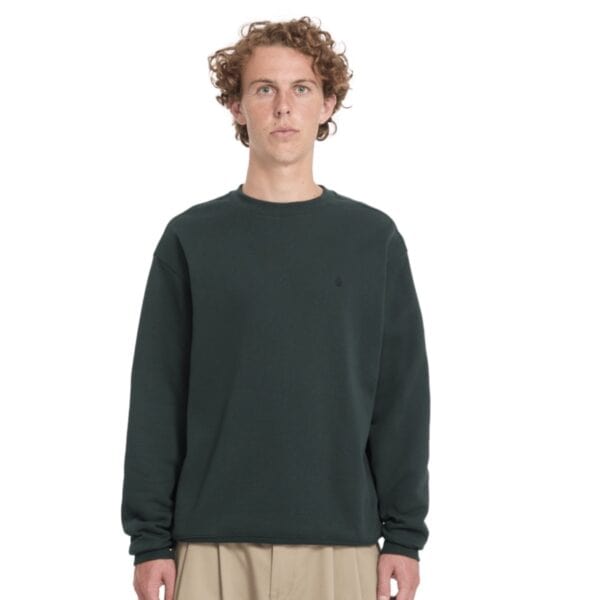 Grüner Volcom Single Stone Pullover für Herren, bequem und stylisch, ideal für den Alltag.