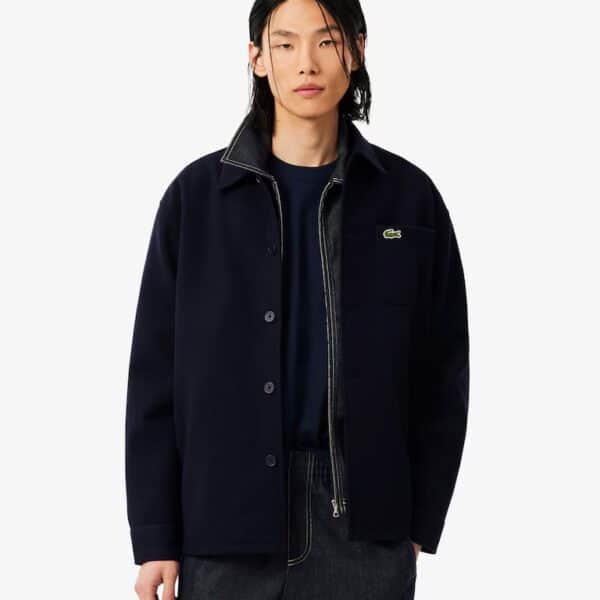 Lacoste Flannel Overshirt Hemd in Blau, modischer Herrenlook, bequemes Casual-Outfit, hochwertige Verarbeitung, sportlich-elegant, ideal für Alltag und Freizeit.