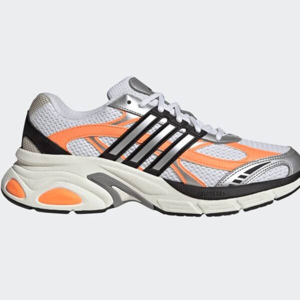 Adidas Starglide Sneaker in Weiß mit Orange Akzenten, sportlich und bequem für den Alltag.