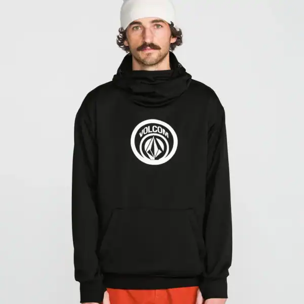 Schwarzer Volcom Snow Hydro Riding Kapuzenpullover mit Logo, für Wintersport und Freizeit, bequem und stylisch.