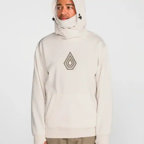 Weißer Snow Kapuzenpullover mit Logo, ideal für Wintersport, bequem und stylisch für Outdoor-Aktivitäten.